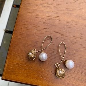 Faux pearl drop earrings